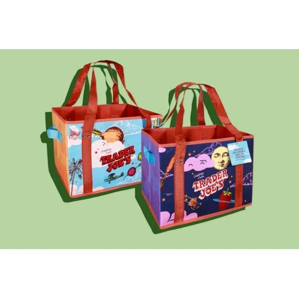 Trader Joe's Stand-Up Collapsible Grocery Tote One Bag